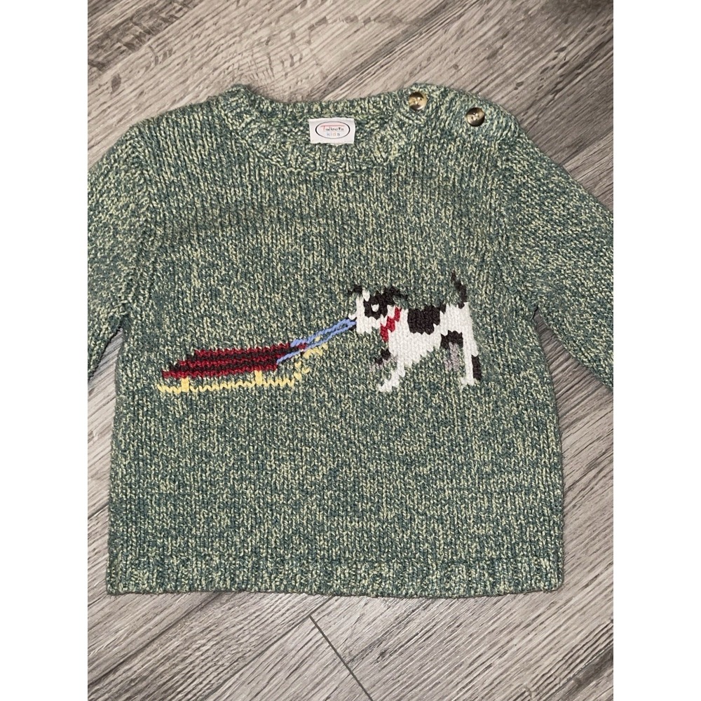 Talbots‎ Kids/toddler Sweater Unisex Size 24 Months Dog & Sled